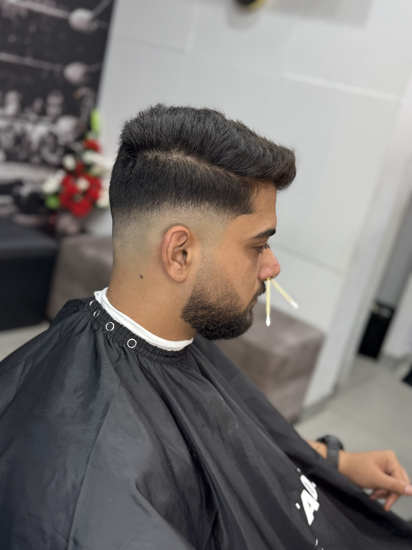 Mid fade with beard shape-up in Liverpool NSW